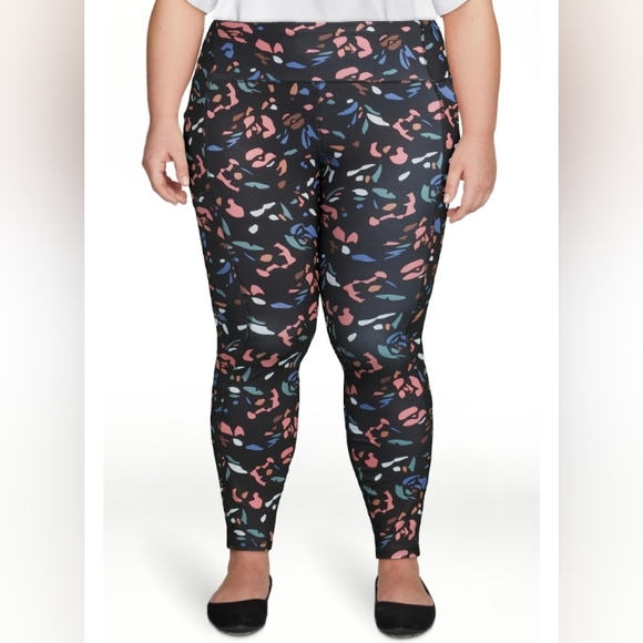 NWOT AVIA Floral Print Athletic Leggings Sz Large - Picture 2 of 5